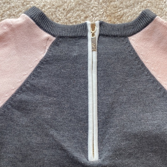 Eliza J, Size Petite Small, Grey/Pink/Cream Sweater Dress - Picture 3 of 6